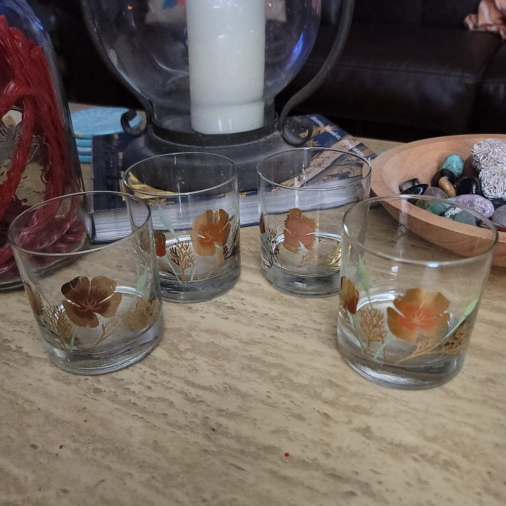Set of 4 Mid-century glasses by Libby